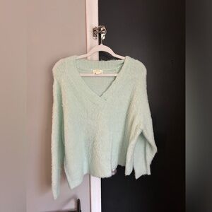 Anthropologie/ Maeve Fuzzy Blue sweater